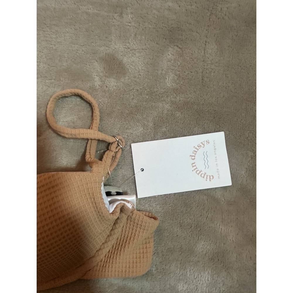 NWT Dippin Daisy's Waffle Texture Bikini Set Nude Tan XS Underwire‎ High Cut - Picture 2 of 6